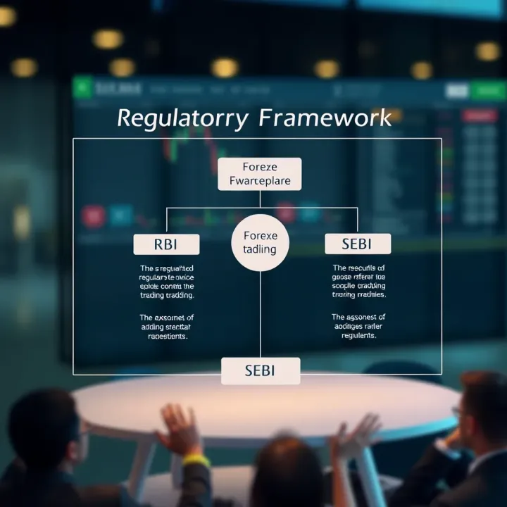 Diagram illustrating the regulatory framework of forex trading in India highlighting the roles of RBI and SEBI