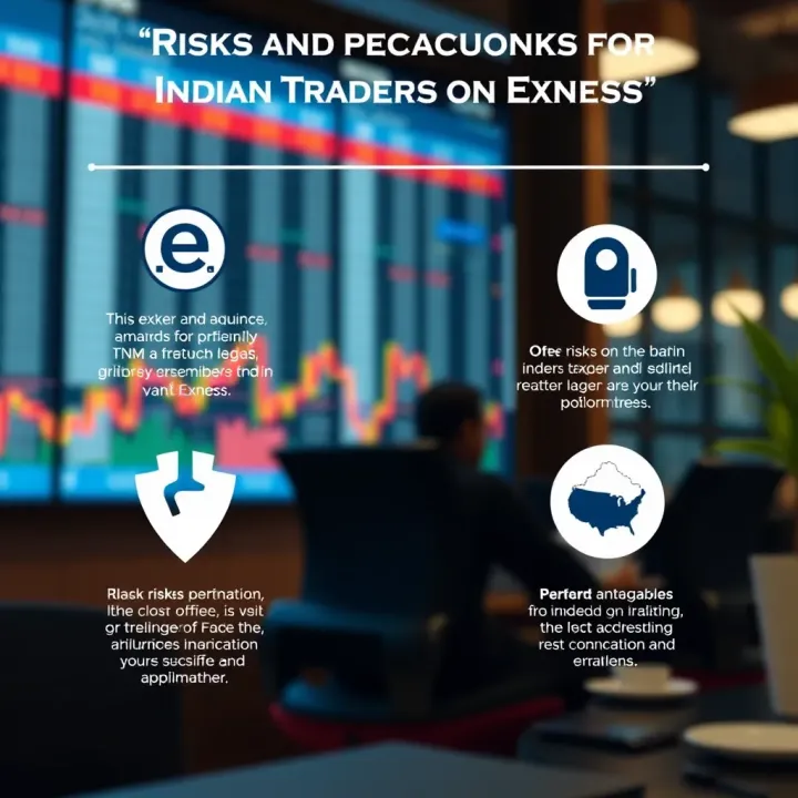 Graphic showing key risks and precautions for Indian traders considering the use of the Exness forex platform
