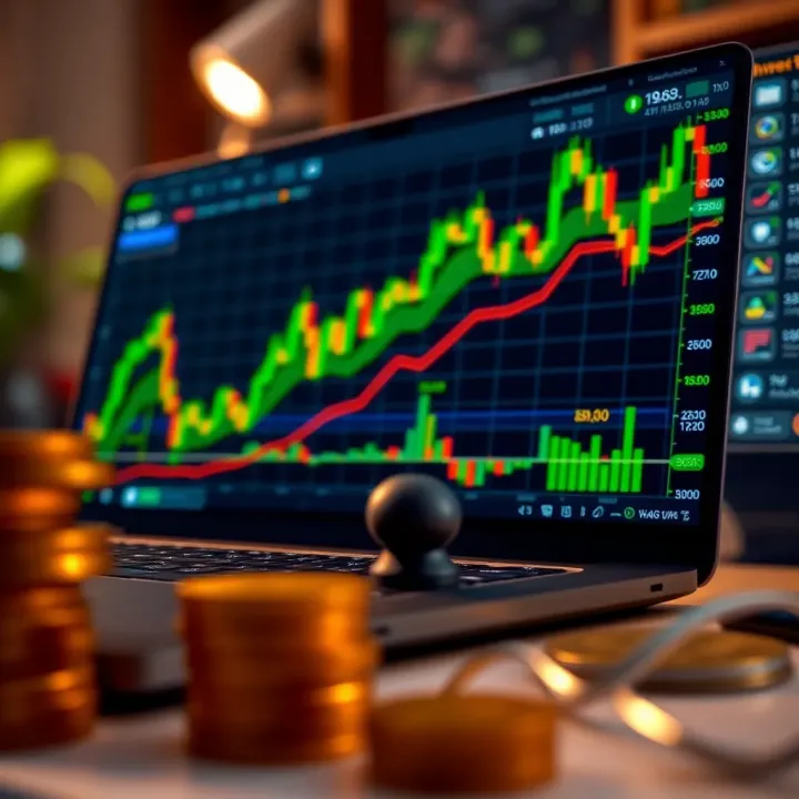 Graphical illustration of financial growth and investment strategies in online trading