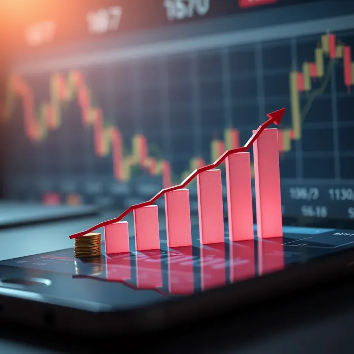 Illustration of small monetary investments growing symbolically with upward financial graphs