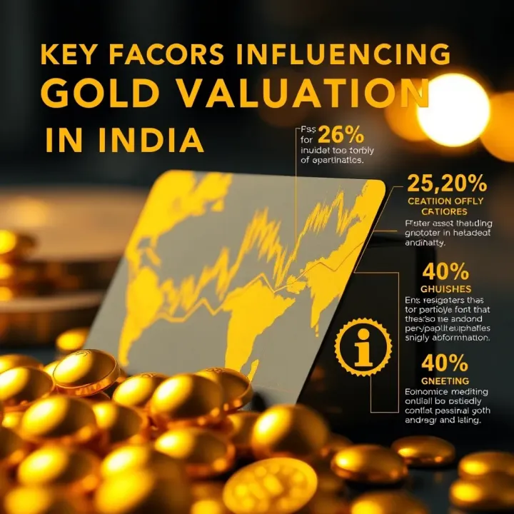 Infographic showing factors influencing gold valuation including economic indicators and demand-supply dynamics