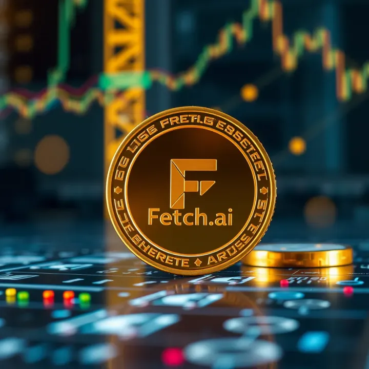 Conceptual visualization of factors influencing Fetch.ai's value including technology, market demand, and investor sentiment