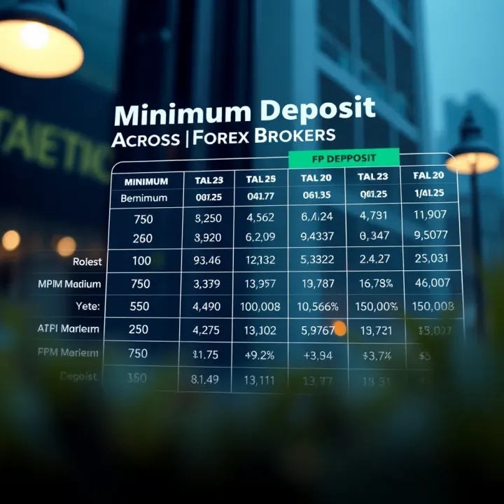 Chart illustrating deposit options and minimum amounts for FP Markets compared to competitors