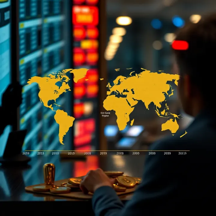 Visual representation of global and Indian market factors impacting gold value over time