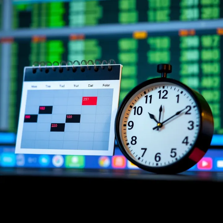 Understanding Withdrawal Timing and Scheduling on Quotex Graphic depicting a calendar alongside a clock representing transaction timing and scheduling