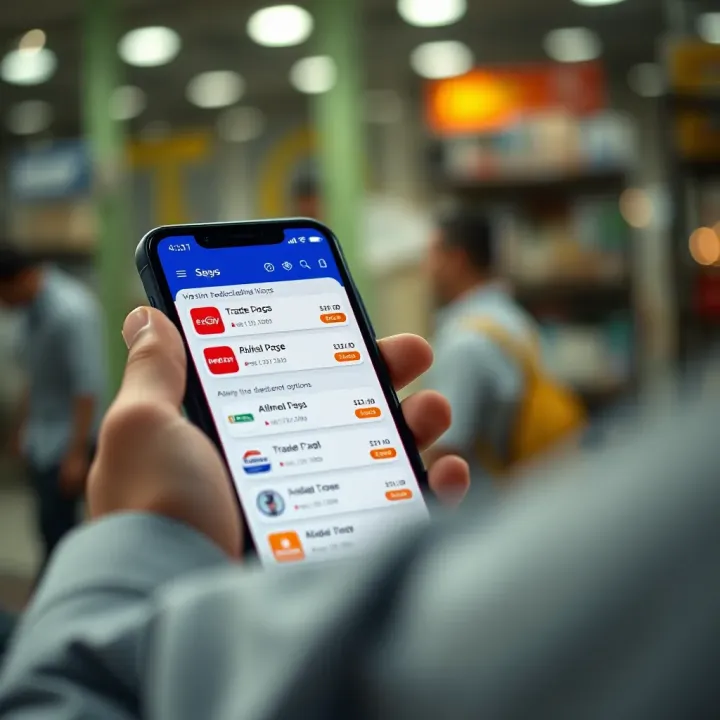 Mobile device displaying various Indian trading apps with their deposit options
