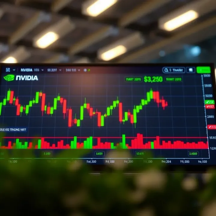 Chart of premarket trading volume and indicators for Nvidia stock