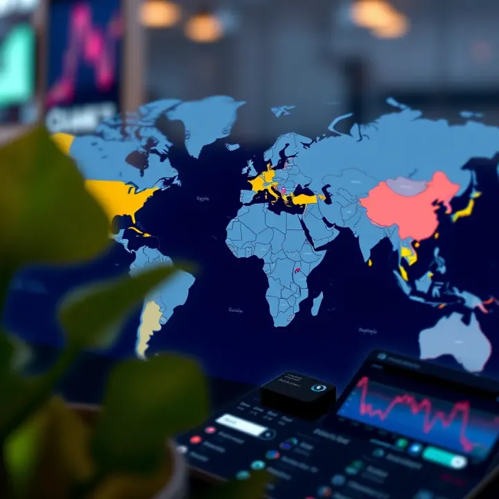 Global map highlighting countries with active Olymp Trade users and operational presence