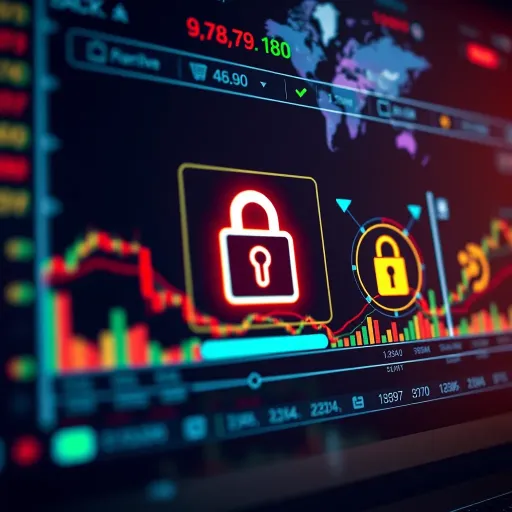 Digital interface showing secure login and data encryption symbols representing safety measures on Olymp Trade