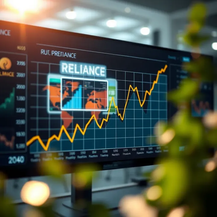 Graph depicting Reliance Industries' historical share price growth over the past decades