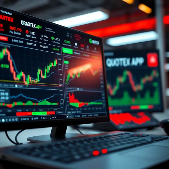 Interface showcasing trading options and market charts on a digital platform