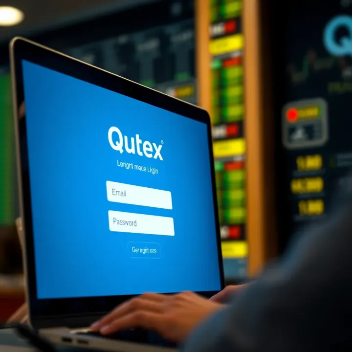 Quotex Platform Login Interface Login screen of Quotex trading platform showing fields for email and password