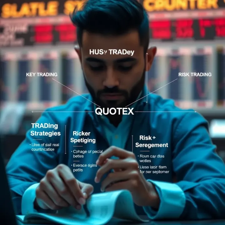 Key Trading Strategies and Risk Management in Quotex Diagram illustrating key strategies and risk management techniques for Quotex trading in India