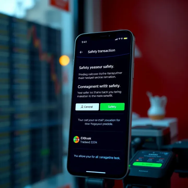 QXBroker App Secure Transaction Confirmation Screen Secure transaction confirmation screen on QXBroker app highlighting safety features