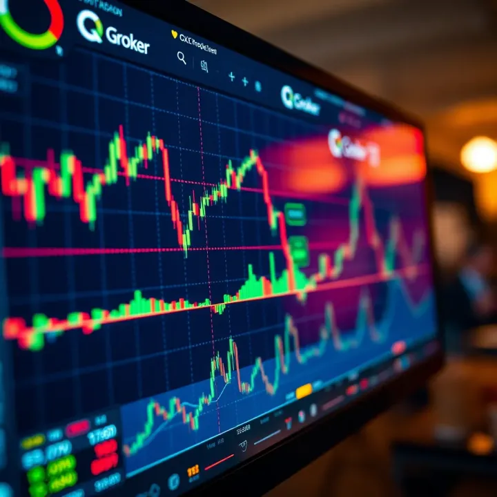 Graph showing forex and cryptocurrency trading data on a digital platform