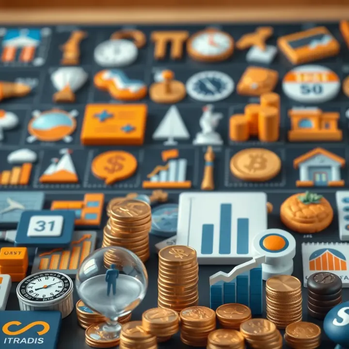 Collection of icons illustrating investments, income sources, and charitable contributions in India
