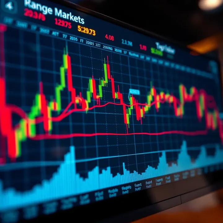 Graph illustrating technical indicators used to identify range markets
