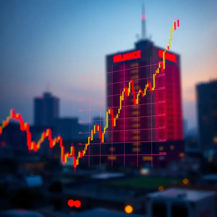 Graph illustrating the historical and projected stock price trends of Reliance Communications highlighting key market events