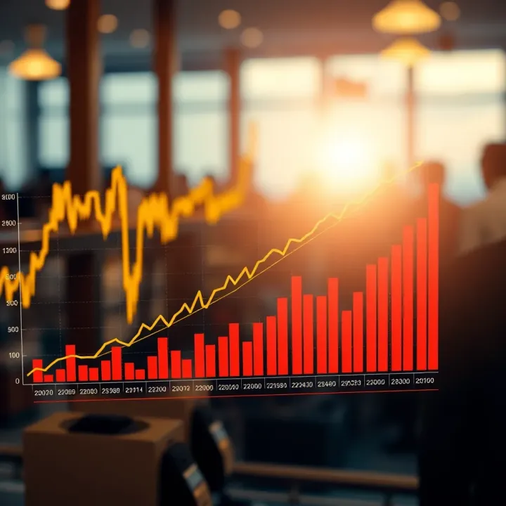 Graph showing growth trends and market analysis for an energy and retail conglomerate