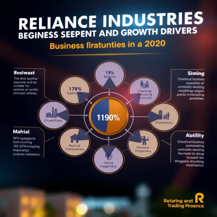 Infographic illustrating key business segments and growth drivers of Reliance Industries
