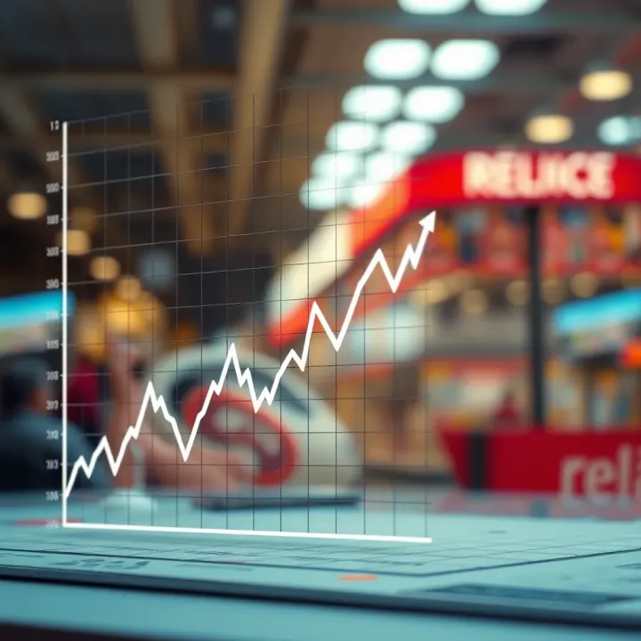 Graph illustrating the projected stock price trends for a major energy and retail conglomerate