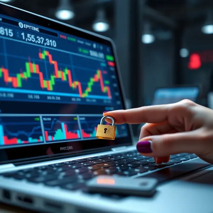 Illustration showing a secure online withdrawal transaction on a trading platform