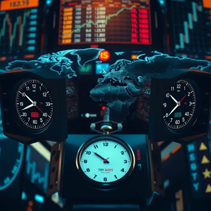 Global stock market clocks showing overlapping trading sessions impacting binary options