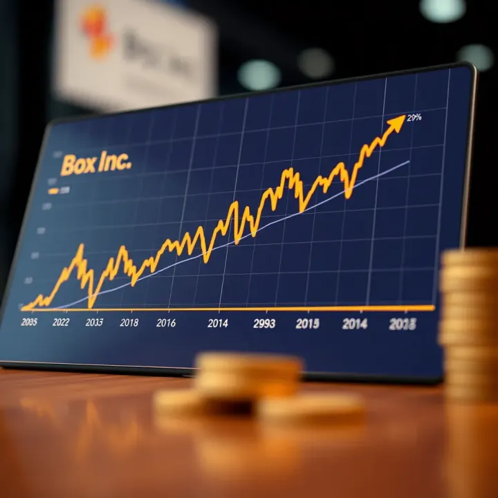 Box Inc. Share Price Trends Over Time Graph illustrating fluctuations in Box Inc. stock price over recent years
