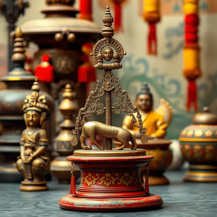 Traditional Indian cultural symbols representing the concept of deep-rooted heritage and values