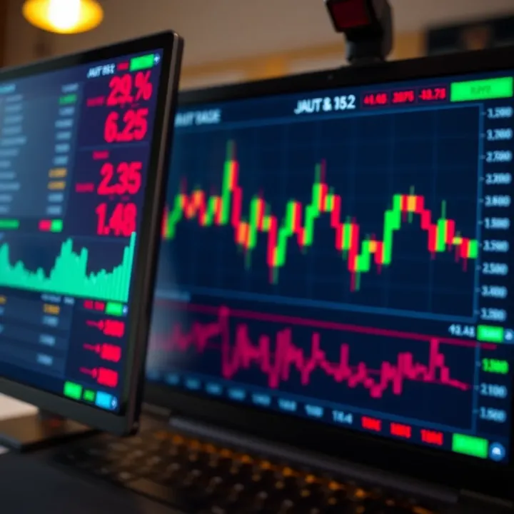Forex Trading Platform Showing Currency Pair Movements Graph displaying forex currency pair fluctuations on a digital trading platform