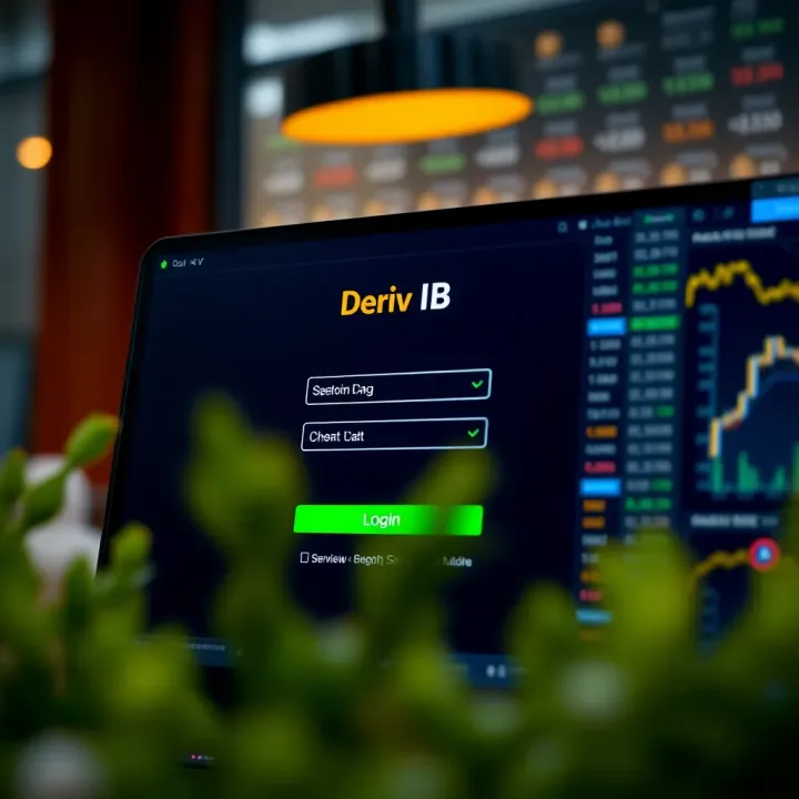 Screenshot of the Deriv IB login portal highlighting the input fields and login button