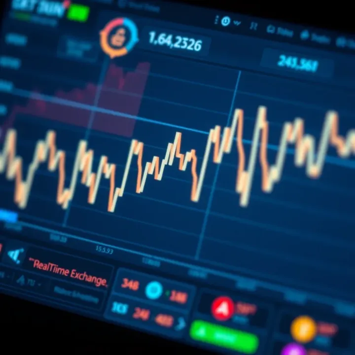 Graph showing real-time data fluctuations of decentralised exchange index