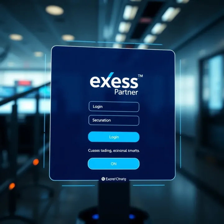 Secure login interface for Exness Partner account with authentication features
