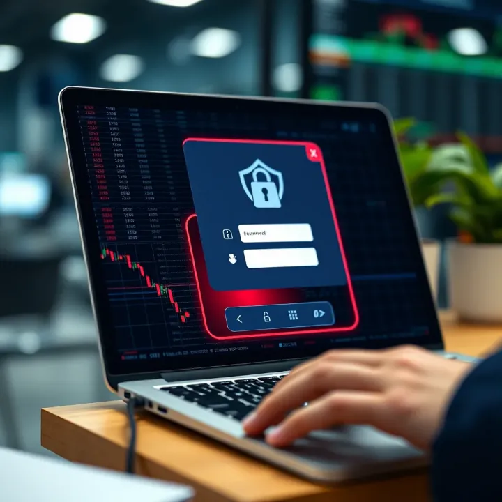 Secure login interface on a digital device displaying password entry fields