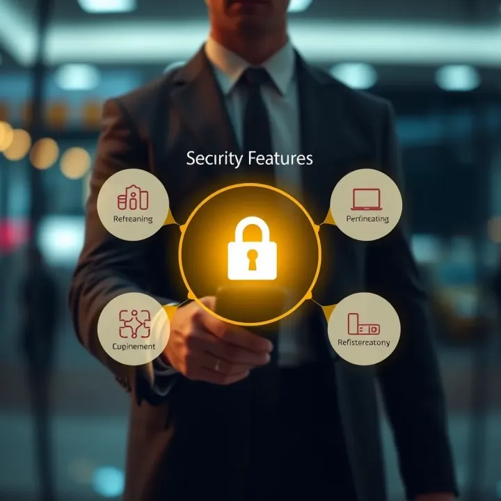 Diagram illustrating security features and safe usage tips for Olymp Trade APK
