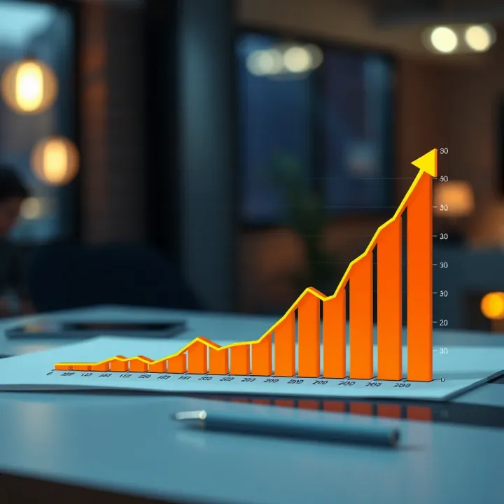 Graph showing affiliate commission growth over time on Quotex platform