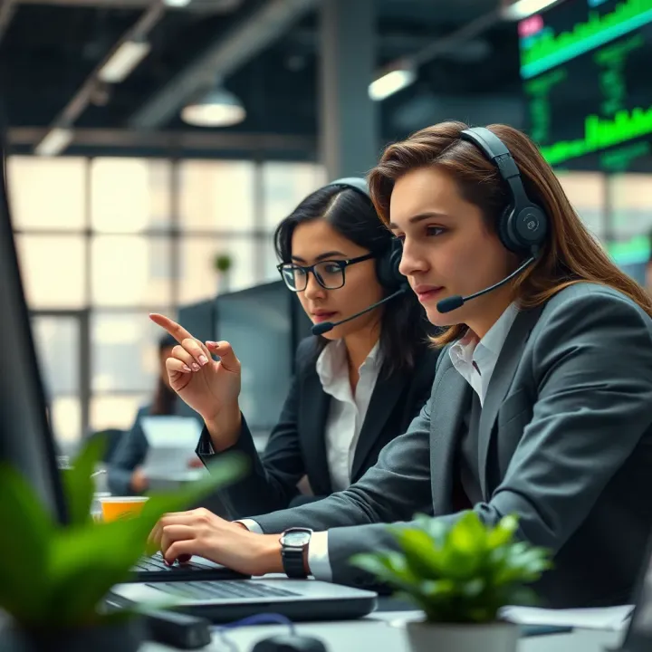 Customer support representative assisting a trader through a call