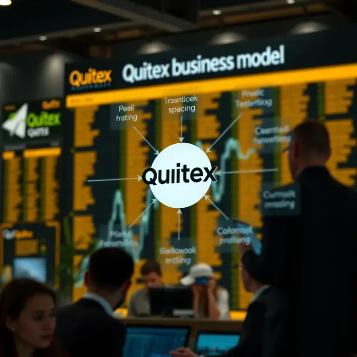 Diagram illustrating Quotex's business model and market position