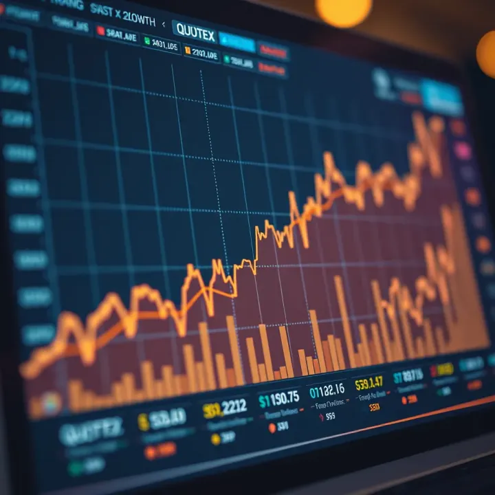 Graph showing Quotex's financial growth and market trends