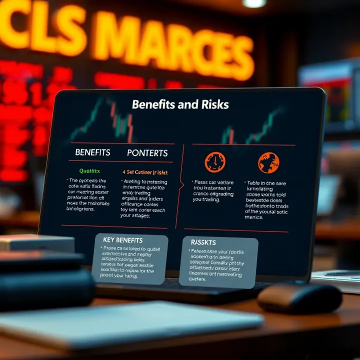 Graphic showing key benefits and risks of using Quotex for OTC trading