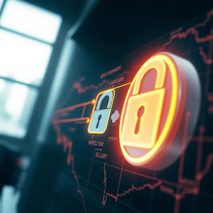 Conceptual graphic showing secure data exchange and protection mechanisms in Qutoex