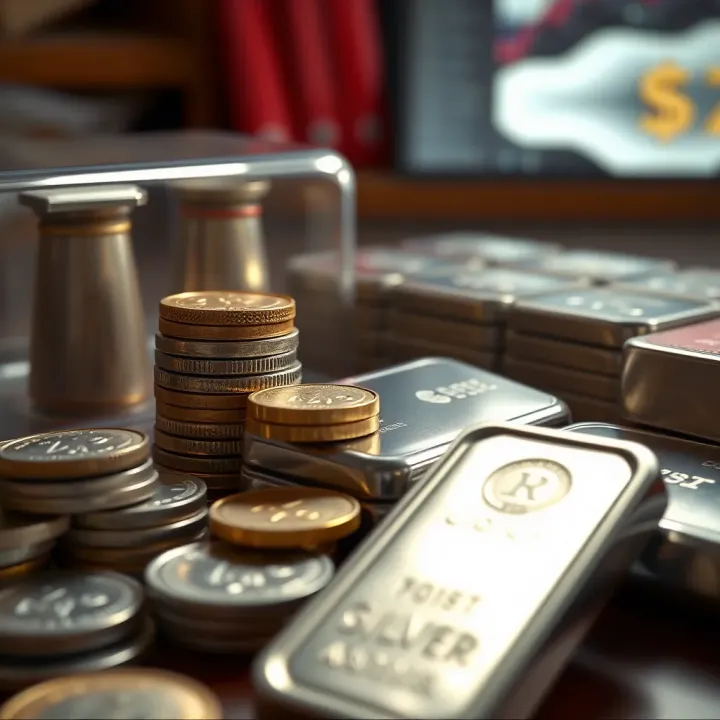 Smart Buying Strategies and Secure Storage for Silver Silver coins and bars displayed with tips for smart buying and secure storage