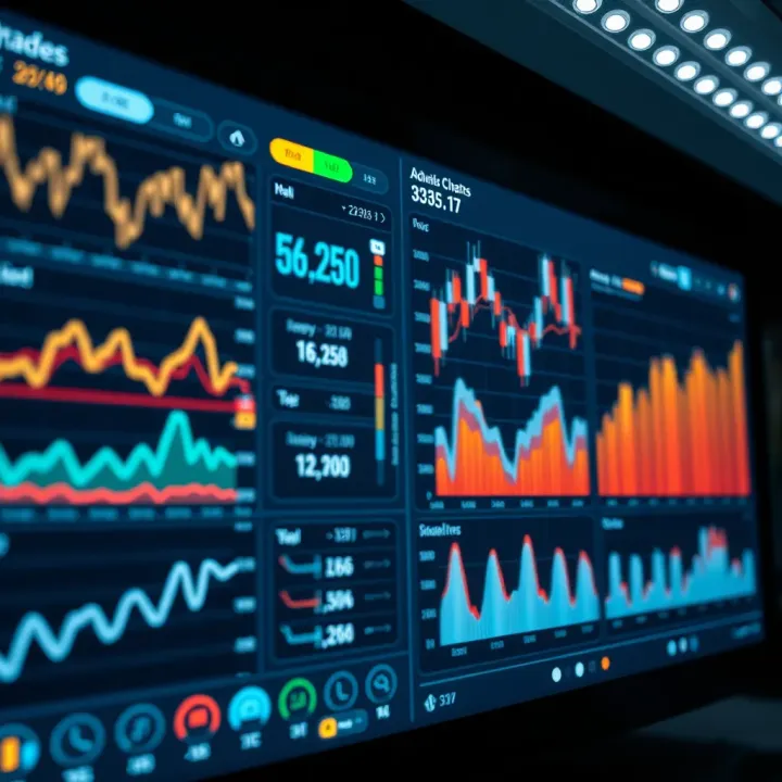Interactive dashboard displaying various types of advanced charts used in data interpretation